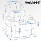 Blue Power Lift Recliner with 8-Point Massage, Heated Lumbar, Dual USB Ports, and Stainless Steel Cup Holders