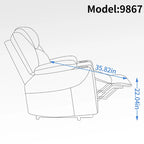 Blue Power Lift Recliner with 8-Point Massage, Heated Lumbar, Dual USB Ports, and Stainless Steel Cup Holders
