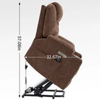 Blue Power Lift Recliner with 8-Point Massage, Heated Lumbar, Dual USB Ports, and Stainless Steel Cup Holders