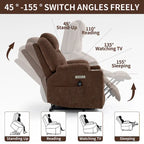 Blue Power Lift Recliner with 8-Point Massage, Heated Lumbar, Dual USB Ports, and Stainless Steel Cup Holders