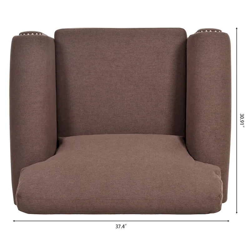 Brown 37.4 Accent Chair with Nailheads