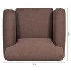 Brown 37.4 Accent Chair with Nailheads