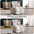 Power Swivel Rocker Recliner with Lumbar and Neck Support, USB & Type-C Charging Ports