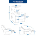 Power Swivel Rocker Recliner with Lumbar and Neck Support, USB & Type-C Charging Ports