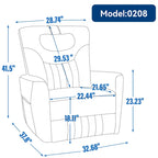 Power Swivel Rocker Recliner with Lumbar and Neck Support, USB & Type-C Charging Ports