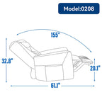 Power Swivel Rocker Recliner with Lumbar and Neck Support, USB & Type-C Charging Ports