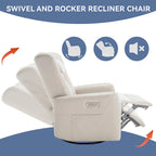 Power Swivel Rocker Recliner with Lumbar and Neck Support, USB & Type-C Charging Ports