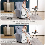 Power Swivel Rocker Recliner with Lumbar and Neck Support, USB & Type-C Charging Ports