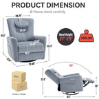 Power Swivel Rocker Recliner with Lumbar and Neck Support, USB & Type-C Charging Ports