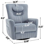 Power Swivel Rocker Recliner with Lumbar and Neck Support, USB & Type-C Charging Ports