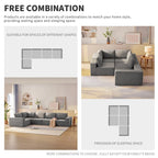Canapé d'angle modulable 5 places gris 116 avec revêtement en tissu éponge moelleux pour le confort du salon et de la chambre