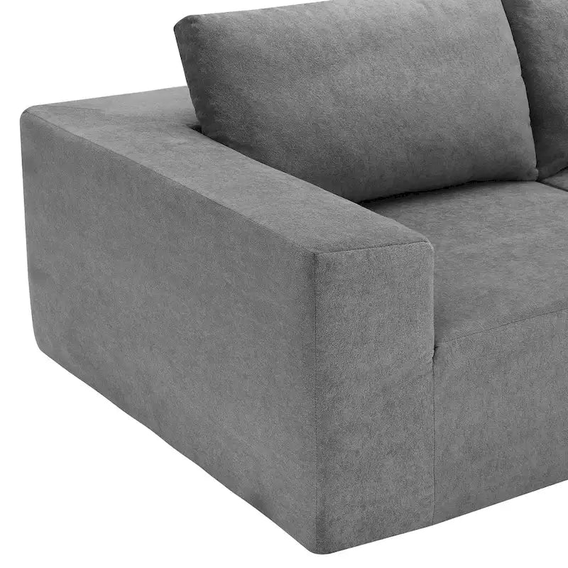 Canapé d'angle modulable 5 places gris 116 avec revêtement en tissu éponge moelleux pour le confort du salon et de la chambre