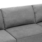 Canapé d'angle modulable 5 places gris 116 avec revêtement en tissu éponge moelleux pour le confort du salon et de la chambre