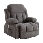 Grey Electric Power Lift Recliner Chair with Heating, Massage, USB Port, and Side Pockets, Equipped with Remote Control