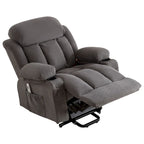 Grey Electric Power Lift Recliner Chair with Heating, Massage, USB Port, and Side Pockets, Equipped with Remote Control