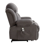 Grey Electric Power Lift Recliner Chair with Heating, Massage, USB Port, and Side Pockets, Equipped with Remote Control