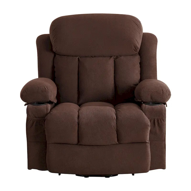 Grey Electric Power Lift Recliner Chair with Heating, Massage, USB Port, and Side Pockets, Equipped with Remote Control