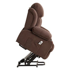 Grey Electric Power Lift Recliner Chair with Heating, Massage, USB Port, and Side Pockets, Equipped with Remote Control