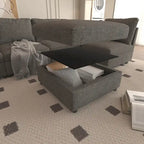 Grey 123 U-Shaped 4-Seater Modular Sectional with Storage Ottomans, Easy to Assemble and Transport