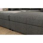 Grey 123 U-Shaped 4-Seater Modular Sectional with Storage Ottomans, Easy to Assemble and Transport