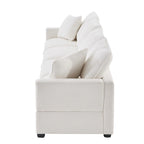 White 84 Modular Chenille 4-Seat Sectional Sofa Set with Removable Cushions and 2 Pillows, Perfect for Small Spaces
