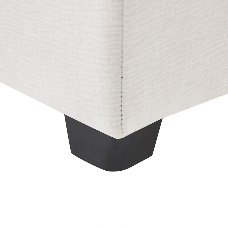 White 84 Modular Chenille 4-Seat Sectional Sofa Set with Removable Cushions and 2 Pillows, Perfect for Small Spaces
