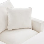 White 84 Modular Chenille 4-Seat Sectional Sofa Set with Removable Cushions and 2 Pillows, Perfect for Small Spaces