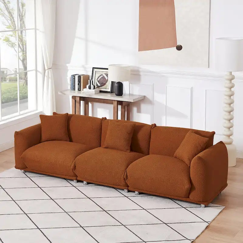 Canapé moderne 111 surdimensionné 3 places avec pieds en métal et cadre en bois massif pour salon