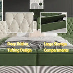 King Special-shaped Upholstered Platform Bed with Storage
