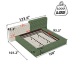 King Special-shaped Upholstered Platform Bed with Storage