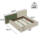 King Special-shaped Upholstered Platform Bed with Storage