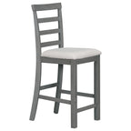 Ensemble de salle à manger 5 pièces rustique gris avec table hauteur comptoir, 4 chaises et rangement