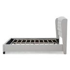 King Size Modern Upholstered Platform Bed with Button-tufted Headboard