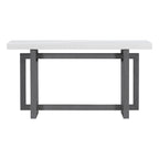 59.1 Table console moderne en bois massif avec piétement au design unique pour entrée ou salon