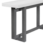 59.1 Table console moderne en bois massif avec piétement au design unique pour entrée ou salon