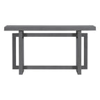 59.1 Table console moderne en bois massif avec piétement au design unique pour entrée ou salon