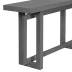 59.1 Table console moderne en bois massif avec piétement au design unique pour entrée ou salon