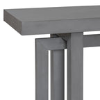 59.1 Table console moderne en bois massif avec piétement au design unique pour entrée ou salon