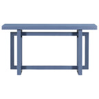 59.1 Table console moderne en bois massif avec piétement au design unique pour entrée ou salon