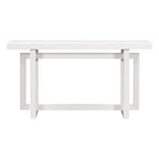 59.1 Table console moderne en bois massif avec piétement au design unique pour entrée ou salon