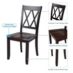Black 5-Piece Wooden Dining Table Set with Rectangular Table & 4 Chairs