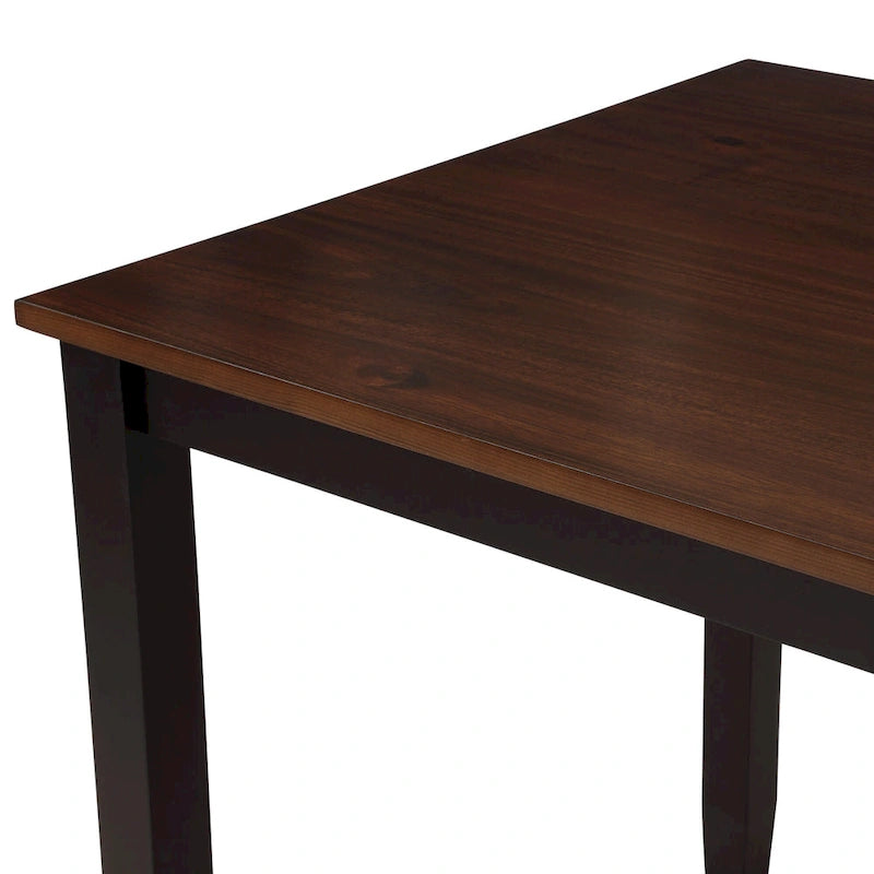 Black 5-Piece Wooden Dining Table Set with Rectangular Table & 4 Chairs