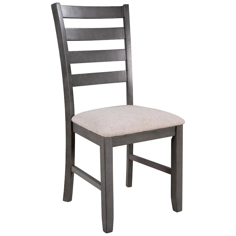 Gray Rustic 6-Piece Wooden Dining Table Set with Rectangular Table & 4 Chairs