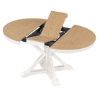 Retro 5-Piece Wooden Dining Table Set with Extendable Round Table & 4 Chairs