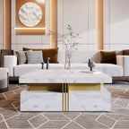 43.3 Modern Square Storage Coffee Table with 4 Drawers for Living Room
