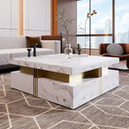 43.3 Modern Square Storage Coffee Table with 4 Drawers for Living Room