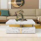 43.3 Modern Square Storage Coffee Table with 4 Drawers for Living Room