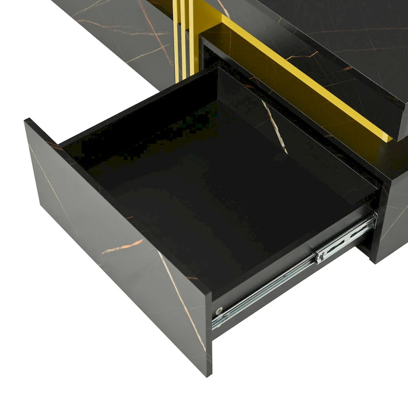 43.3 Modern Square Storage Coffee Table with 4 Drawers for Living Room