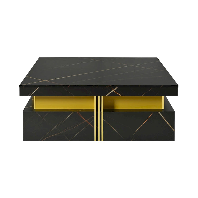 43.3 Modern Square Storage Coffee Table with 4 Drawers for Living Room