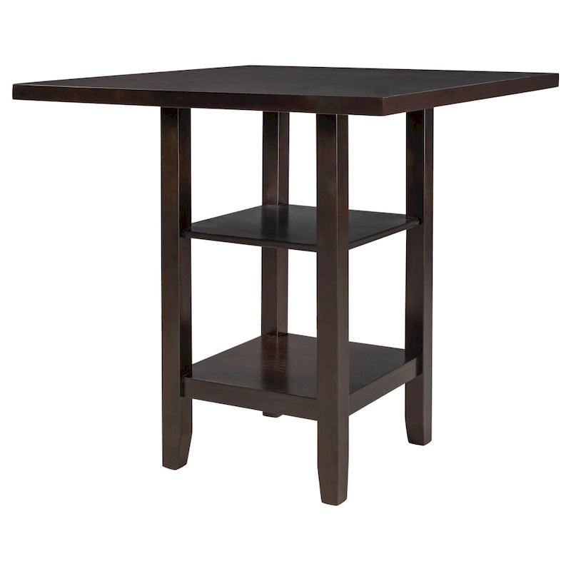 5-Piece Counter Height Wooden Dining Table Set with 4 Chairs & Storage